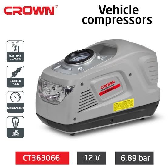 Mini Compresseur De Voiture et domestique 12V / 230w CROWN