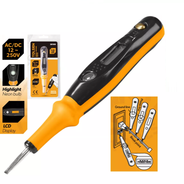 Testeur De Voltage Digital 12-250V TOLSEN
