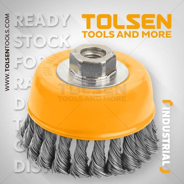 Brosse Métalique Noir Avec Ecrou 75mm TOLSEN
