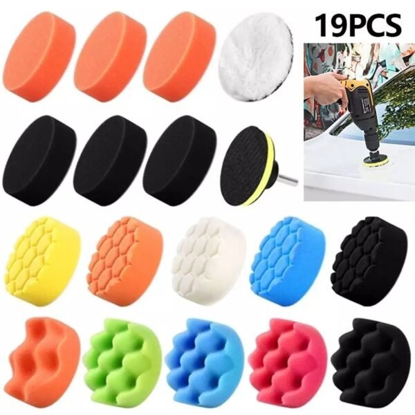 Kit Tampons Éponge De polissage 115mm 19 Pièces SFT