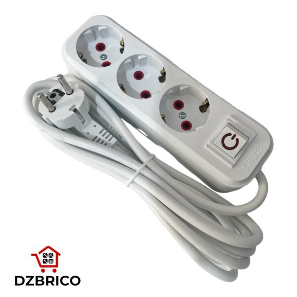 Rallonge Multiprises 3 Prises 5 Mètre BMS