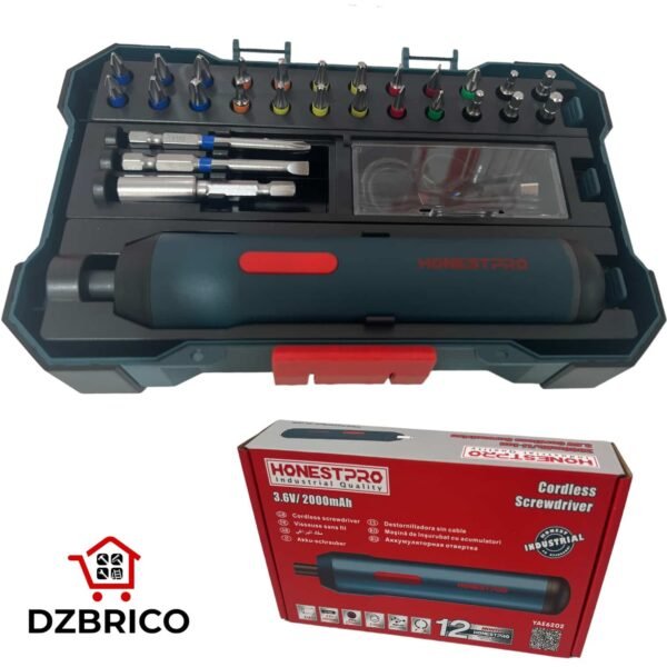 Coffret Tournevis Électrique Sans Fil 3.6V HONESTPRO