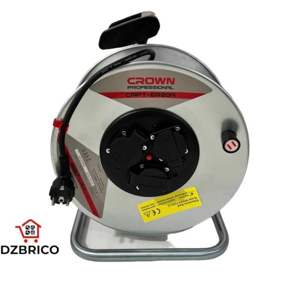 Enrouleur Électrique Professionnel 3 Prises 20M 2.5mm CROWN