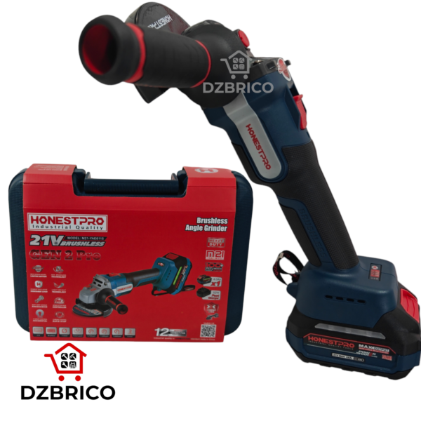 Meuleuse d'angle BRUSHLESS a batterie  21V 4.0ah HONESTPRO