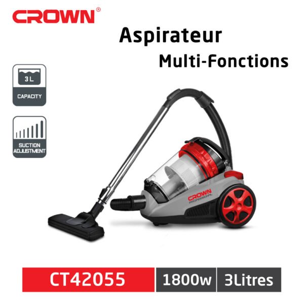 Aspirateur 3L 1800 W - CT42055 CROWN - مكنسة كهربائية أصلية كراون 3لتر