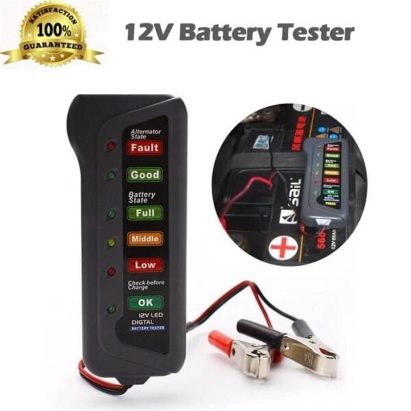 Testeur de batterie alternateur 12v LED