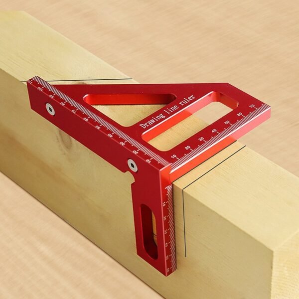 Régle de mesure et rapporteur carré 3D pour le travail du Bois 110x76x65mm SFT