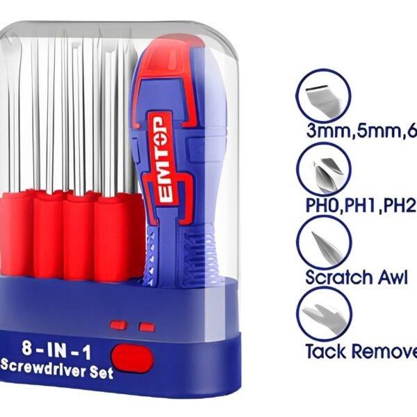 Kit Jeux de tournevis 8en1 EMTOP