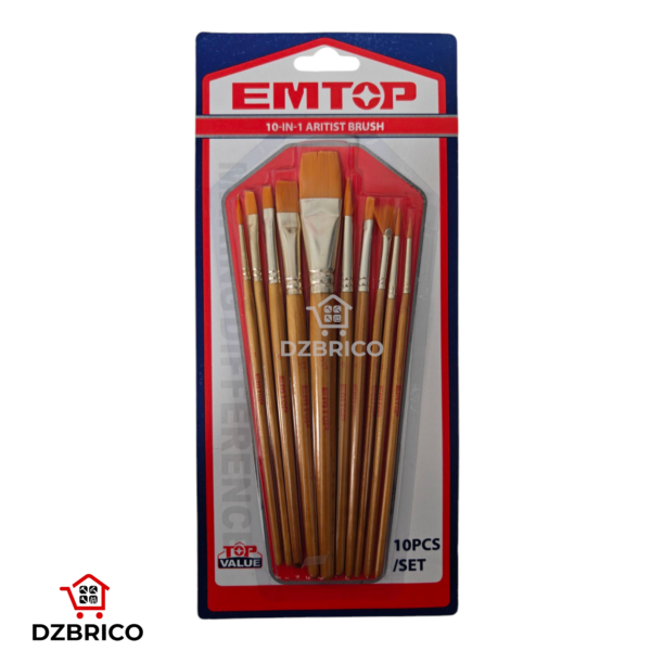 Kit jeux de pinceaux 10 pièces EMTOP