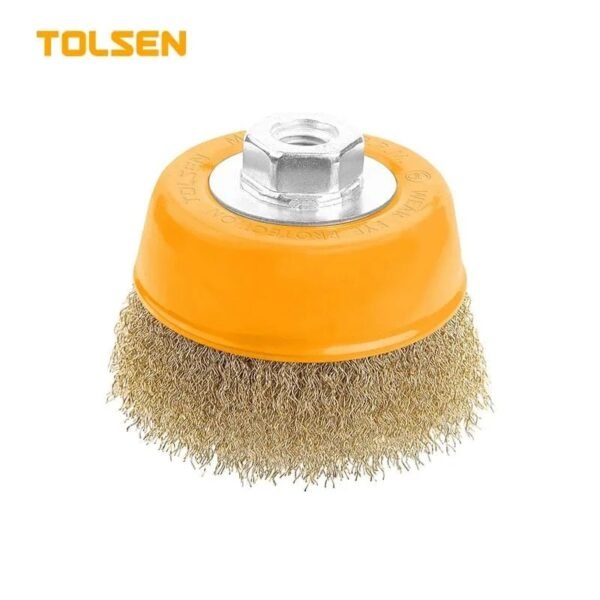 Brosse meule jaune 100mm TOLSEN