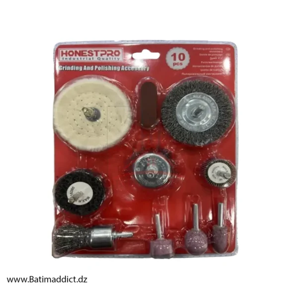 KIT DE 10PCS DE MINI DISQUES ET BROSSES HONESTPRO